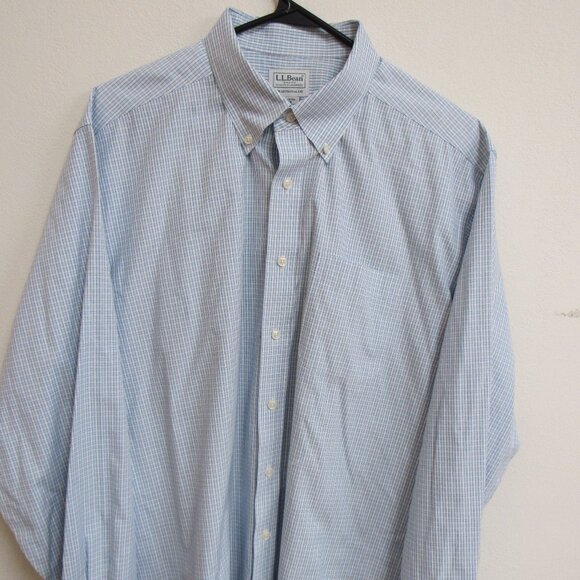 Cabela's Traditional Fit Blue/White Check Long Sleeve Button Down Shirt 17-36 - Picture 1 of 3
